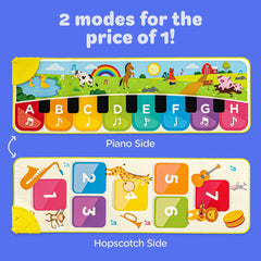 Move2Play double-sided mat, hopscotch side, encourages active play.