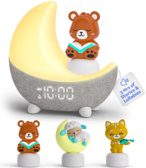 Move2Play Dozi bedtime story visual emphasizes calming tales to help little ones drift off.