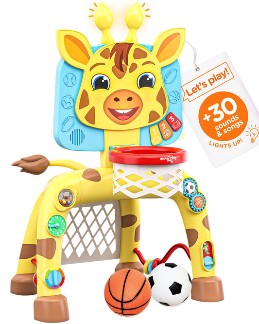 Move2Play giraffe activity center promotes active toddler play and motor skills.