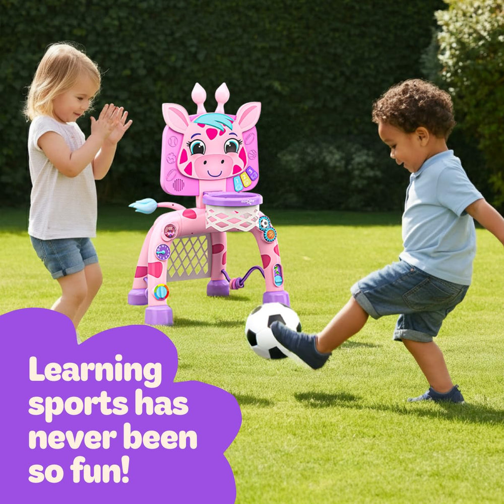 Move2Play giraffe gift-ready packaging with safe lead-free materials.