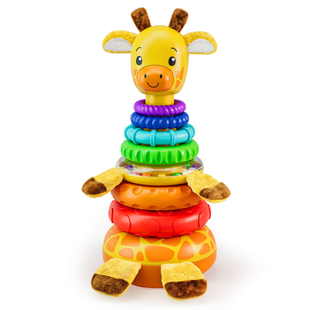 Move2Play giraffe stacking toy neck view promotes early grasp and hand-eye coordination