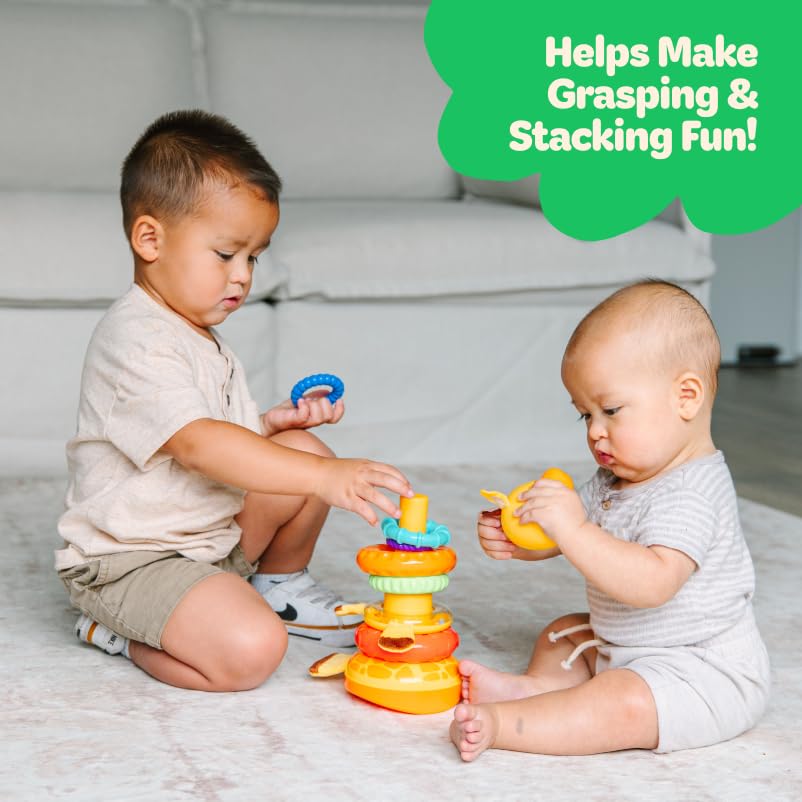 Move2Play giraffe stacking toy rattle ring adds gentle sound for auditory development
