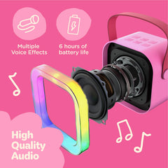 Move2Play karaoke machine LED lights and echo mode enhance performances