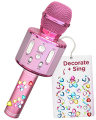 Move2Play kid karaoke microphone with stickers for creative decoration during play