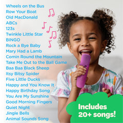 Move2Play kids singing with two microphones during a playful session