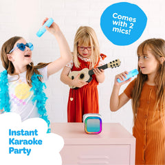 Move2Play microphones included for immediate family sing-alongs.