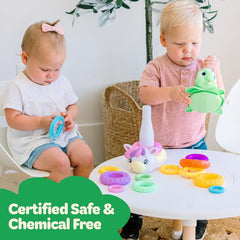 Move2Play wobble rings encourage reach, grip, and hand-eye coordination.