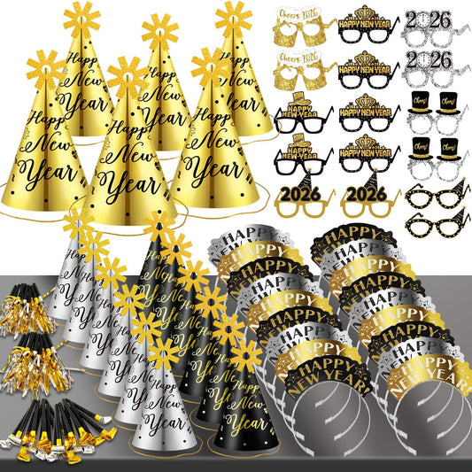 Movinpe 2026 NYE party hats add color to group photos.