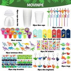 MOVINPE reusable dinosaur straws in vibrant colors for fun sips