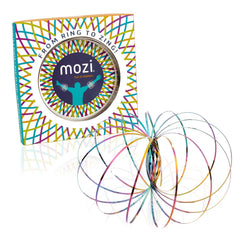Mozi geometric magic flow bracelet in spiral motion, showcasing mesmerizing color and movement.