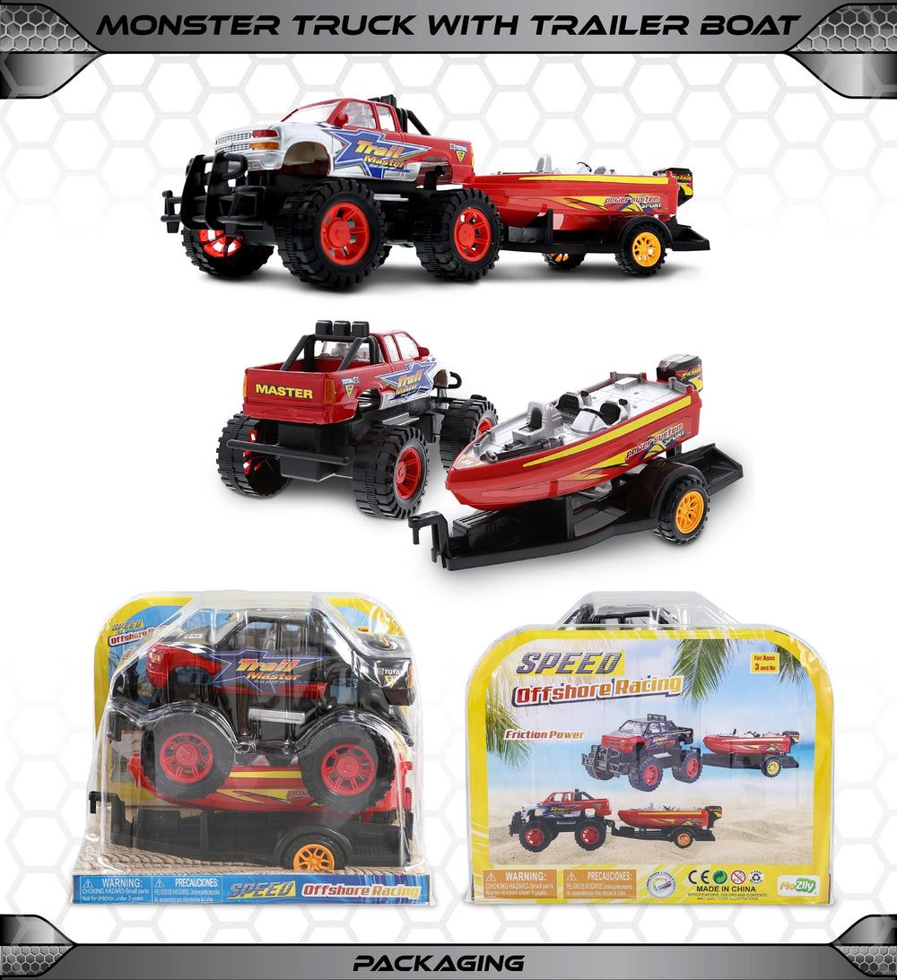 Mozlly detachable trailer with boat enables modular pretend play.