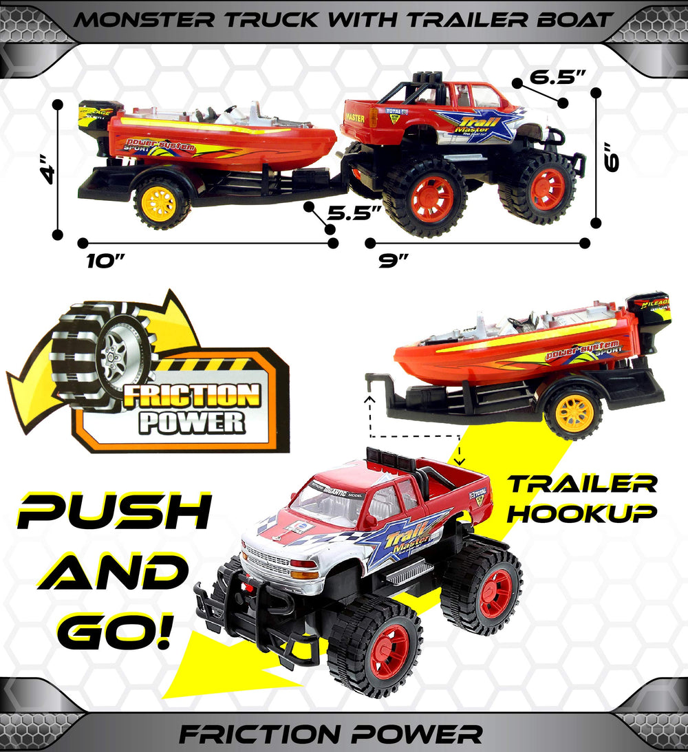 Mozlly trailer with boat detachable for versatile truck-and-boat adventures.