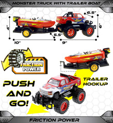 Mozlly trailer with boat detachable for versatile truck-and-boat adventures.