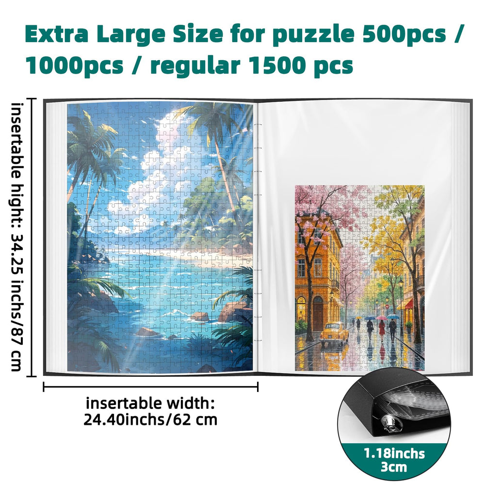 MOZOOSON Puzzle Folder with 25 pockets keeps puzzles neatly separated for quick sorting