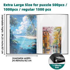 MOZOOSON Puzzle Folder with 25 pockets keeps puzzles neatly separated for quick sorting