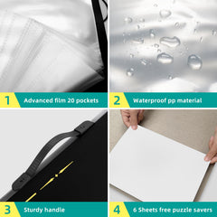 MOZOOSON Puzzle Folder waterproof cover protects finished puzzles from moisture