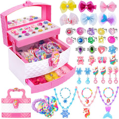 MOZXEBOK jewelry toys for girls rings and bracelets showcase versatile dress-up play for imaginative kids.