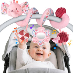 MPQMPQ hanging car seat toys elephant design stimulates grasping and vision.