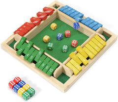 MQJJSM Shut the Box board front view for family game nights