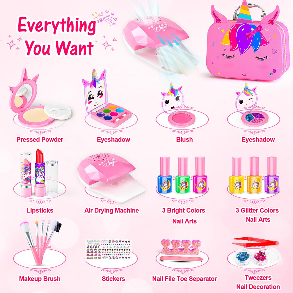 Mqsiuve Kids Makeup Kit eyeshadow palette enables playful, colorful makeovers.