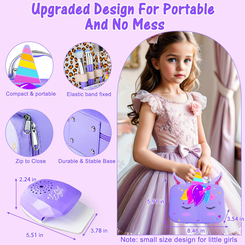 Mqsiuve Kids Makeup Kit storage case keeps accessories organized.