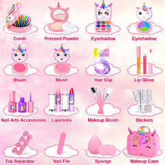 Mqsiuve Little Girls Makeup Kit makeup brushes for smooth, playful application.
