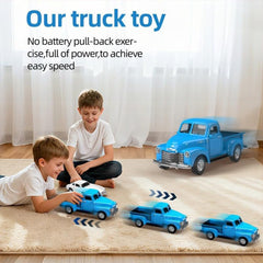 Mquduo alloy diecast car set four cars for creative racing play.