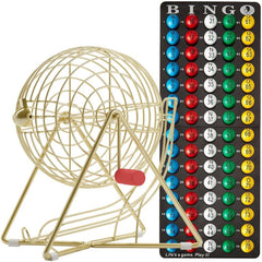 MR CHIPS bingo cage in steel, 11-inch tall for durable spins and stability