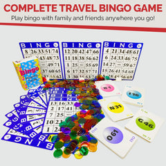 MR CHIPS travel-friendly bingo set ready for on the go fun.