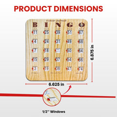 MR CHIPS sliding window bingo card demonstrates 7.5-inch length for handling