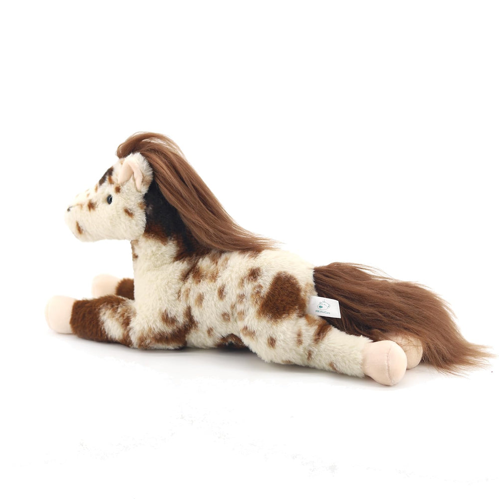 MR ViviCare spotted horse 15-inch side view durable soft plush for daily adventures.