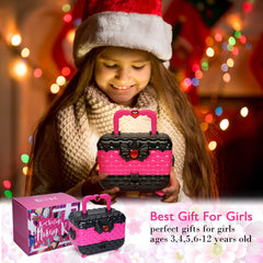 Mrabbitoo Rose makeup set is beginner-friendly for kids ages 3 to 12.