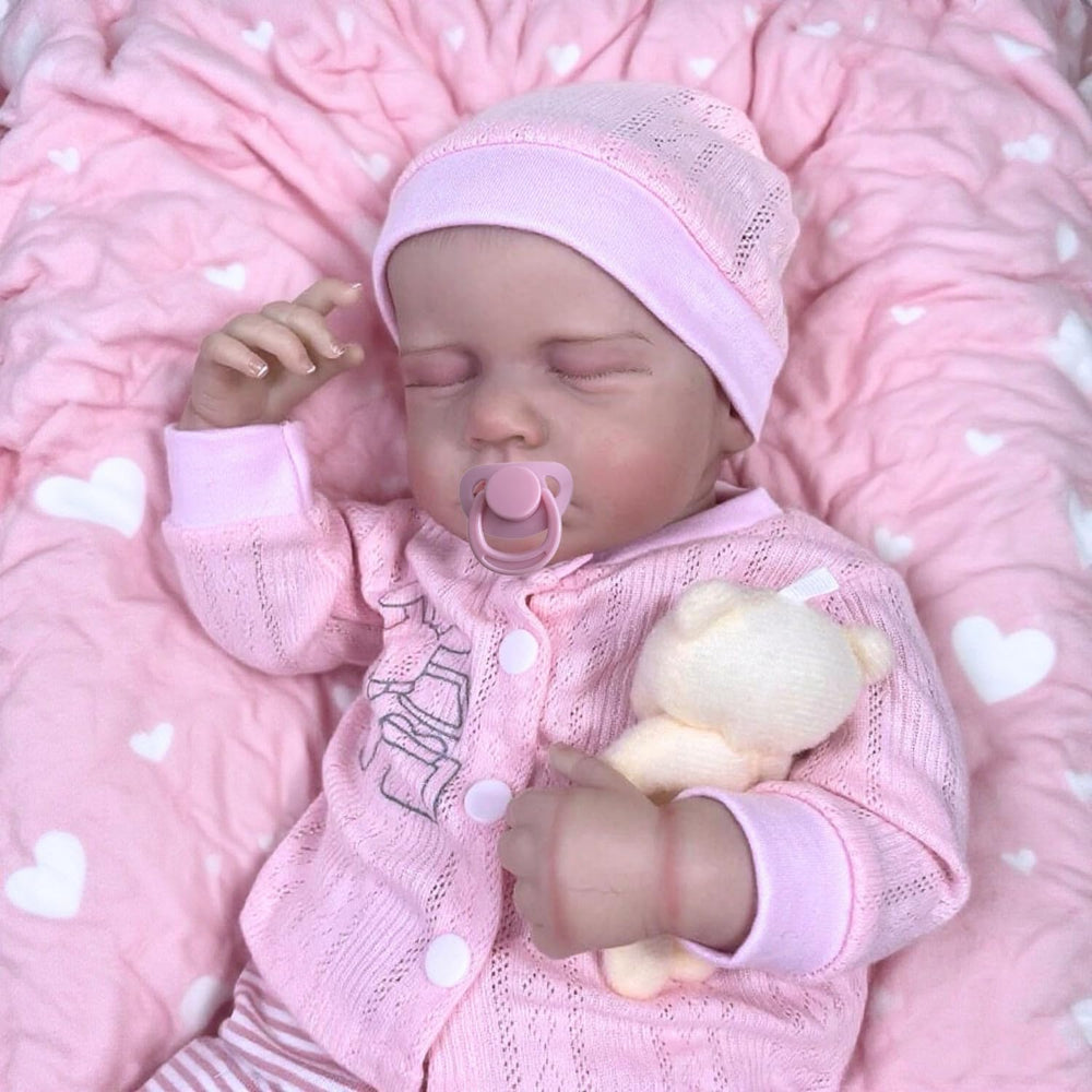 MRB Lifelike Reborn doll hand-rooted eyelashes enhance realism