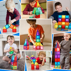 Mruikeny magnetic tiles car-truck design encourages problem solving and collaborative play