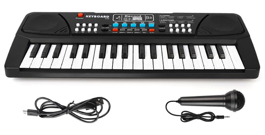 M SANMERSEN 37-key upgrade keyboard with wood-grain keys for beginners