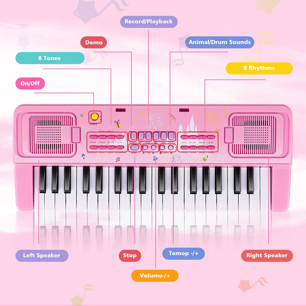 M SANMERSEN keyboard with microphone enables kid-friendly singing