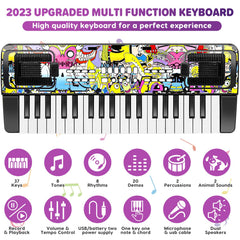 M SANMERSEN keyboard with music stand for kid practice sessions