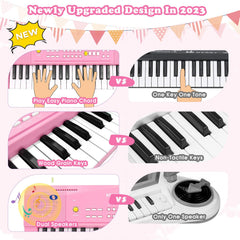 M SANMERSEN toy piano pink demos display inviting kids to explore rhythms.