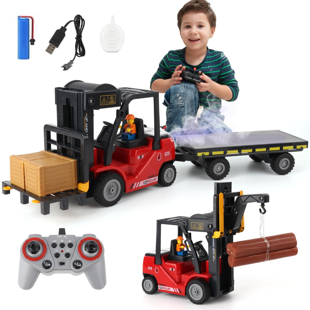 Mscredse 1:24-scale RC forklift front view showing realistic detailing for immersive play