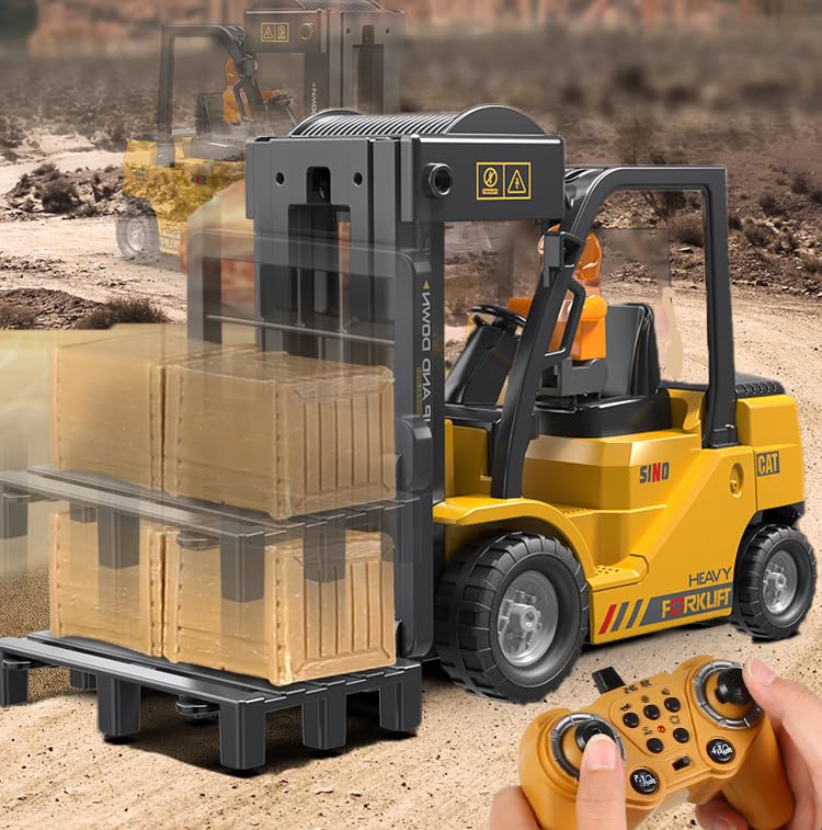 Mscredse 1:24 RC forklift lifting action demonstrates functional lift mechanism for small object play
