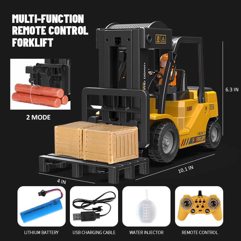 Mscredse 1:24 RC forklift spray and light features enhance nighttime and dramatic play