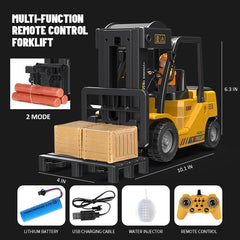 Mscredse 1:24 RC forklift spray and light features enhance nighttime and dramatic play