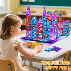MSKOLER magnetism blocks tiles building a tall tower boosts spatial skills.