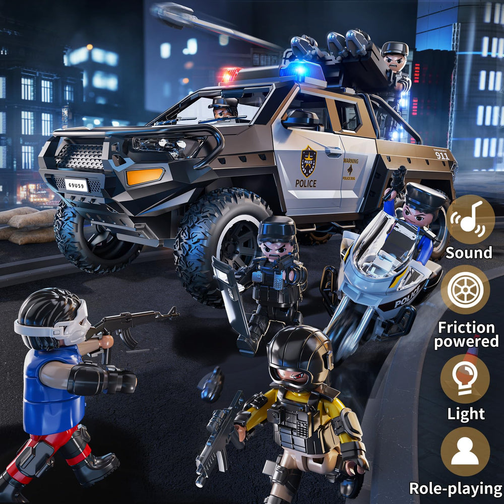 MSKOLER police car toy roof removed reveals interior and steering wheel