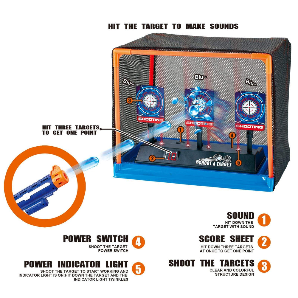 MTISGREAT electronic target in action with automatic reset between shots