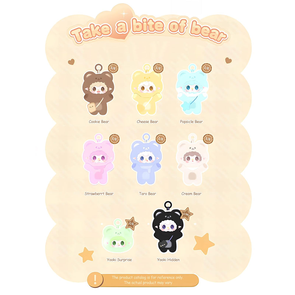 MTNSPTCR Yooki plush blind box face design 2, ideal for backpack display.