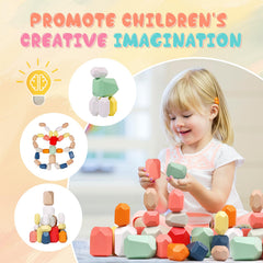 MTTIERY wooden blocks enable home or outdoor sensory play and concentration.