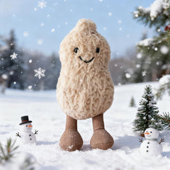 MUALML peanut plush toy in 6-inch size with soft fur for cuddling and decor.