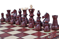 Muba board features brass clasps to keep pieces safe when closed