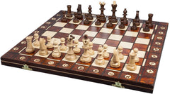 Muba weighted hornbeam and sycamore chessmen provide balanced play and premium feel